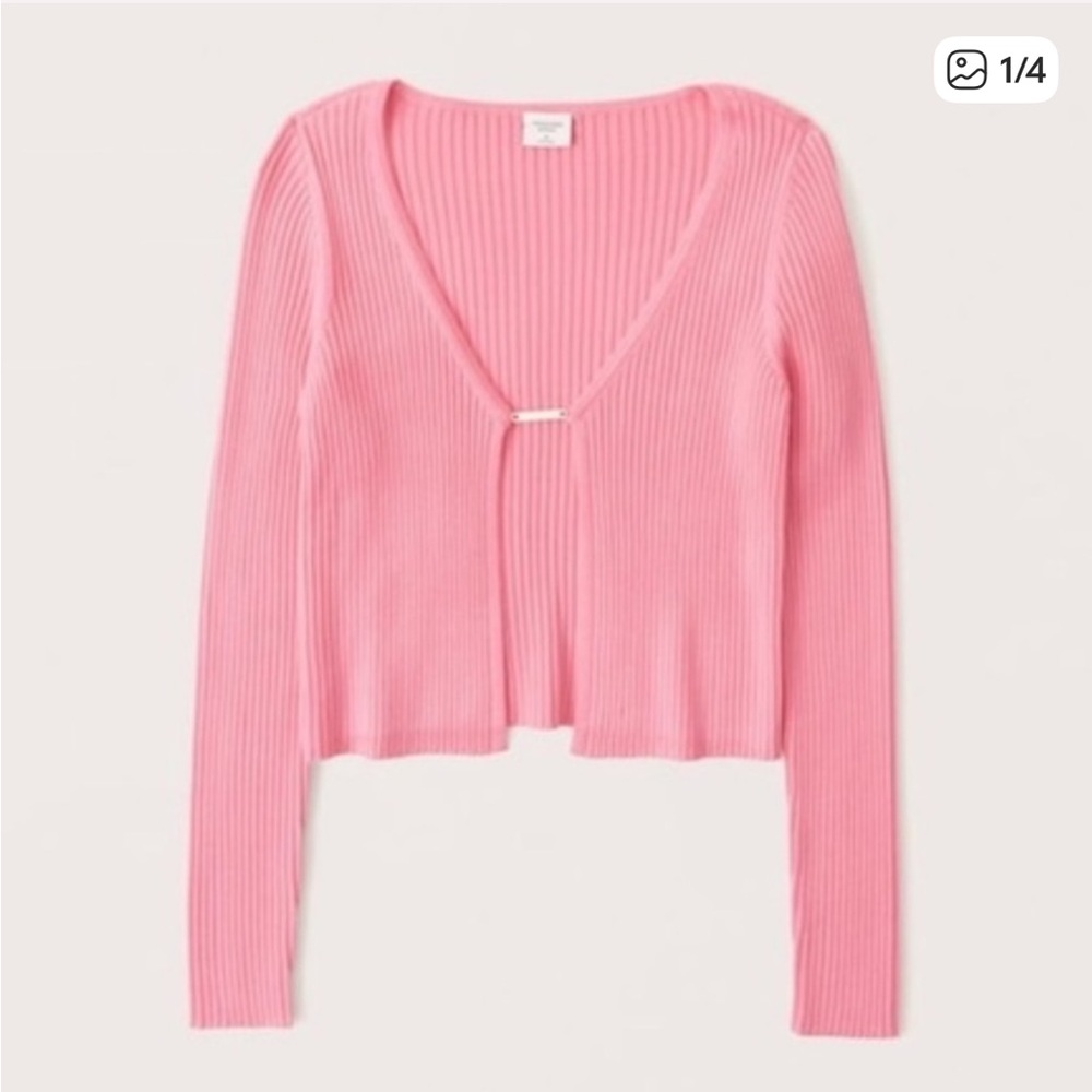 Abercrombie & Fitch slim bar pink cardigan